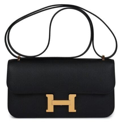 HERMÈS CONSTANCE ELAN BLACK EPSOM GOLD HARDWARE