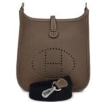 HERMÈS EVELYNE TPM ETOUPE CLEMENCE PALLADIUM HARDWARE