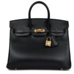 HERMÈS BIRKIN 25 BLACK BOX GOLD HARDWARE