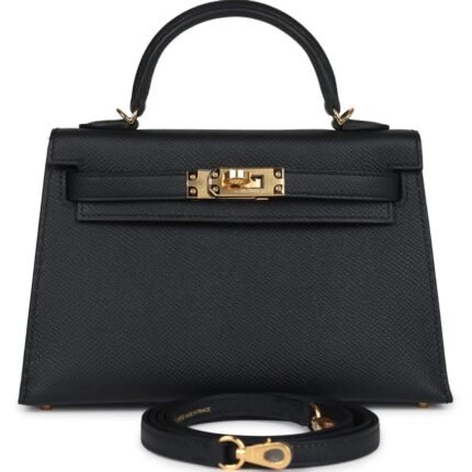 HERMÈS KELLY SELLIER 20 BLACK EPSOM GOLD HARDWARE