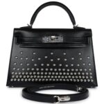 HERMÈS KELLY SELLIER 20 CLOUTÉ BLACK BOX PALLADIUM HARDWARE