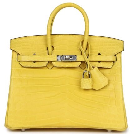 HERMÈS BIRKIN 25 MIMOSA MATTE NILOTICUS CROCODILE PALLADIUM HARDWARE
