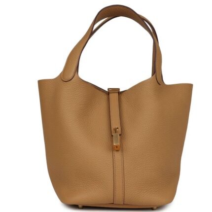 HERMÈS PICOTIN LOCK 22 BISCUIT CLEMENCE GOLD HARDWARE