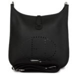 HERMÈS EVELYNE III PM BLACK CLEMENCE PALLADIUM HARDWARE