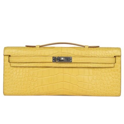 HERMÈS KELLY CUT MIMOSA MATTE ALLIGATOR PALLADIUM HARDWARE