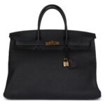 PRE-OWNED HERMÈS BIRKIN 40 BLACK TOGO GOLD HARDWARE
