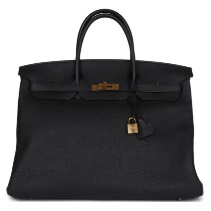 PRE-OWNED HERMÈS BIRKIN 40 BLACK TOGO GOLD HARDWARE