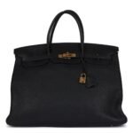 PRE-OWNED HERMÈS BIRKIN 40 BLACK TOGO GOLD HARDWARE