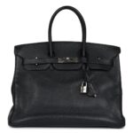 VINTAGE HERMÈS BIRKIN 35 BLACK TOGO PALLADIUM HARDWARE