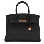 HERMÈS BIRKIN 30 BLACK TOGO ROSE GOLD HARDWARE