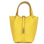 HERMÈS PICOTIN LOCK 18 JAUNE DE NAPLES CLEMENCE PALLADIUM HARDWARE