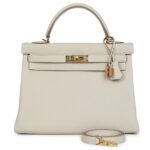 HERMÈS KELLY RETOURNE 32 CRAIE TOGO GOLD HARDWARE
