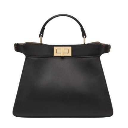 FENDI PEEKABOO ISEEU SMALL BLACK CALF LEATHER BAG
