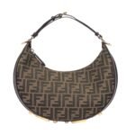 FENDI FENDIGRAPHY SMALL BROWN FF JACQUARD FABRIC BAG