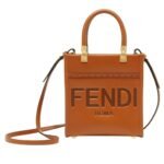 FENDI MINI SUNSHINE SHOPPER BROWN LEATHER MINI-BAG