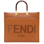 FENDI SUNSHINE MEDIUM BROWN CALFSKIN BAG