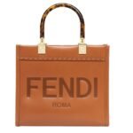 FENDI FENDI SUNSHINE SMALL BROWN CALFSKIN BAG