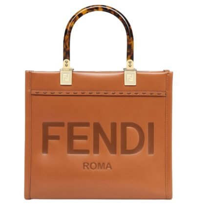 FENDI FENDI SUNSHINE SMALL BROWN CALFSKIN BAG