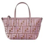 FENDI ROLL MINI MAUVE PINK FF JACQUARD VELVET MINI-BAG