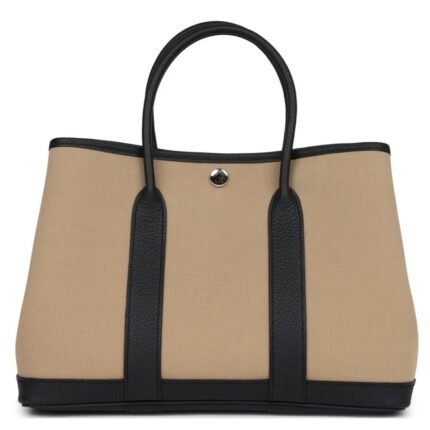 HERMÈS GARDEN PARTY 30 TRENCH TOILE AND BLACK NEGONDA PALLADIUM HARDWARE