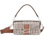 FENDI BAGUETTE BAG EMBROIDERED WITH SILVER-COLOR SEQUINS AND RHINESTONES