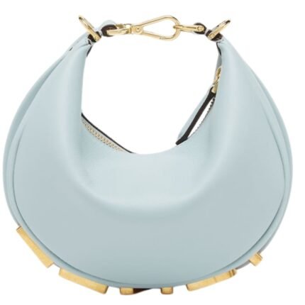 FENDI FENDIGRAPHY MINI LIGHT BLUE LEATHER MINI BAG
