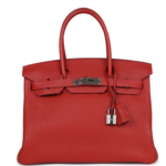 PRE-OWNED HERMÈS BIRKIN 30 VERMILLON TOGO PALLADIUM HARDWARE