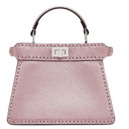 FENDI PEEKABOO ISEEU PETITE METALLIC SELLERIA BAG WITH 306 HAND-SEWN TOPSTITCHES
