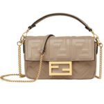 FENDI BAGUETTE MINI NAPPA LEATHER BAG WITH FF MOTIF