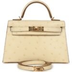 HERMÈS KELLY SELLIER 20 VANILLE OSTRICH GOLD HARDWARE