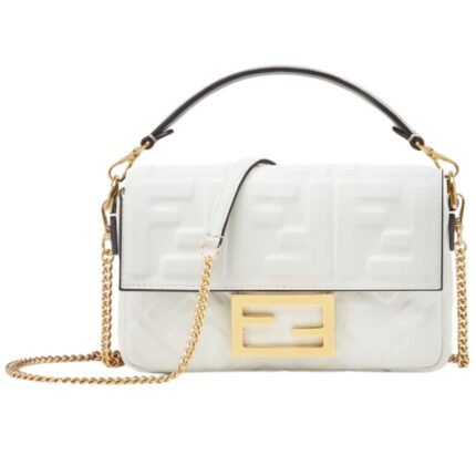 FENDI BAGUETTE MINI NAPPA LEATHER BAG WITH FF MOTIF