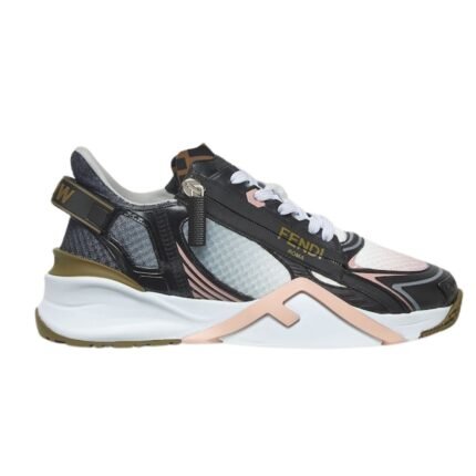 FENDI FLOW GRADIENT BLACK TECHNICAL FABRIC LOW-TOPS