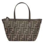 FENDI ROLL MINI BROWN FF JACQUARD MINI BAG