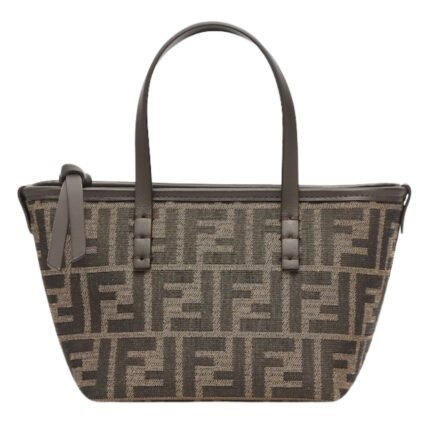 FENDI ROLL MINI BROWN FF JACQUARD MINI BAG