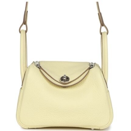 HERMÈS MINI LINDY JAUNE MILTON CLEMENCE PALLADIUM HARDWARE
