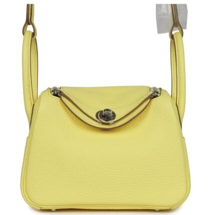 HERMÈS MINI LINDY LIMONCELLO CLEMENCE PALLADIUM HARDWARE