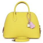 HERMÈS 1923 BOLIDE 25 TRICOLOR LIME MAUVE SYLVESTRE AND NATA EPSOM PALLADIUM HARDWARE