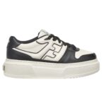 FENDI MATCH LEATHER PLATFORM LOW-TOPS