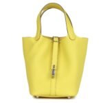 HERMÈS PICOTIN LOCK 18 LIME CLEMENCE PALLADIUM HARDWARE