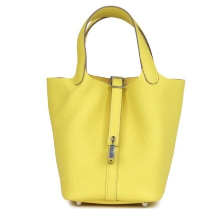 HERMÈS PICOTIN LOCK 18 LIME CLEMENCE PALLADIUM HARDWARE