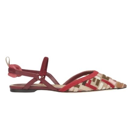 FENDI COLIBRÌ LITE MULTICOLOR FF MESH FLAT SLINGBACKS