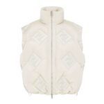 FENDI VEST WHITE FF TECHNICAL FABRIC GILET