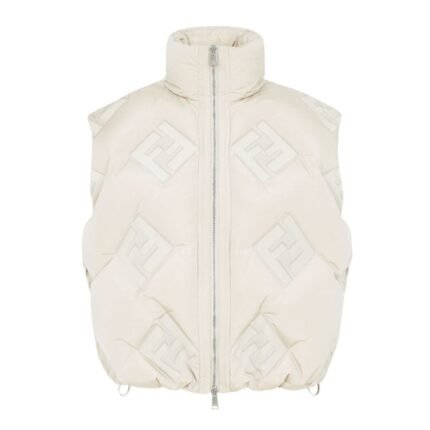 FENDI VEST WHITE FF TECHNICAL FABRIC GILET