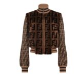 FENDI BOMBER KNIT AND INLAID MINK FUR BOMBER JACKET
