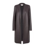 FENDI OVERCOAT DARK PURPLE LEATHER OVERCOAT