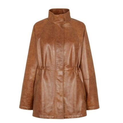 FENDI BLOUSON BROWN LEATHER JACKET