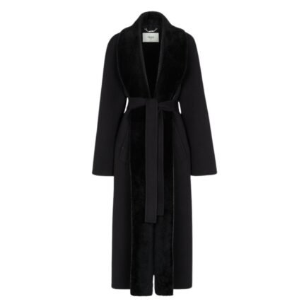 FENDI COAT BLACK WOOL COAT