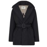 FENDI DOWN JACKET BLACK NYLON JACKET