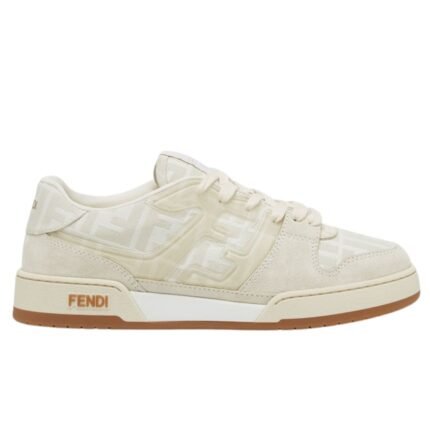 FENDI MATCH CANVAS LOW-TOPS SUEDE