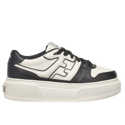 FENDI LEATHER PLATFORM LOW-TOPS